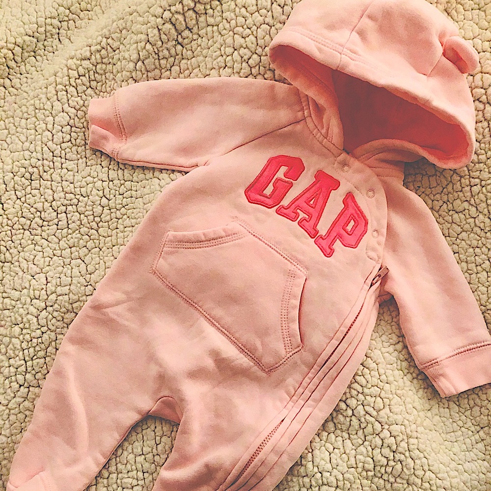 Gap footies in light pink. 0-3months.